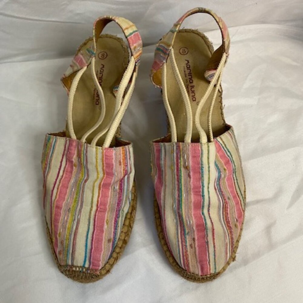 Marina Luna Multi color Slip  espadrille wedge heels